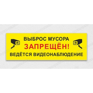ТАБ-188 - Табличка «Не мусорить, ведется видеонаблюдение»